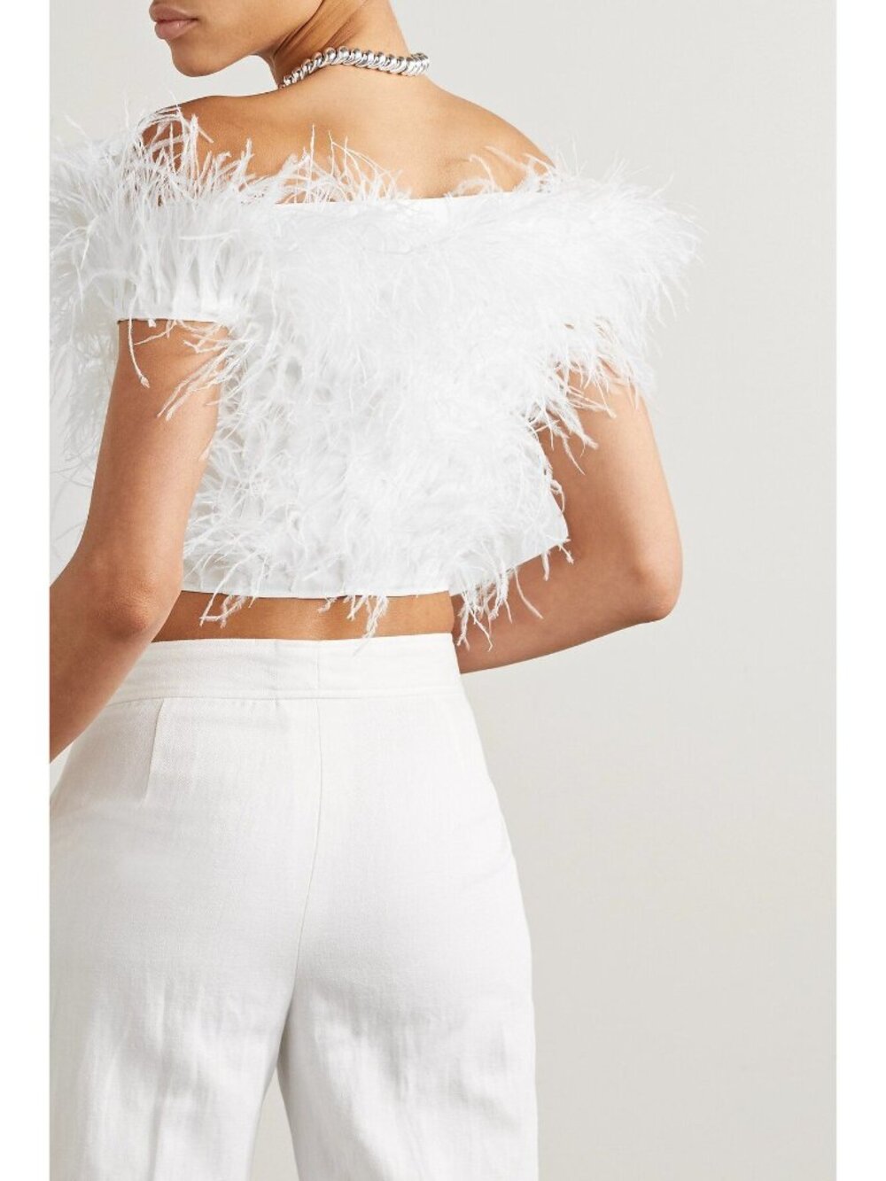 Cult Gaia Sosha Feather Top in Off White 6 New Womens Blouse - Picture 13 of 16